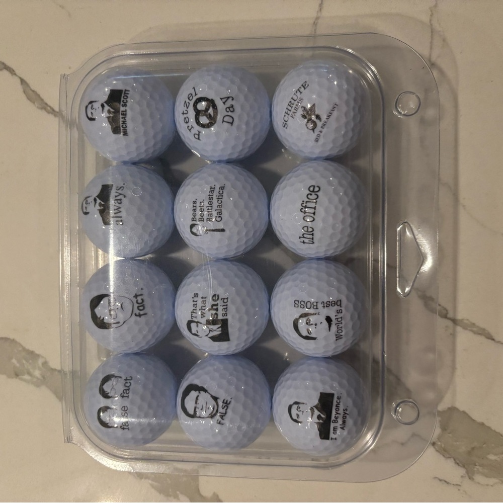 Light Blue Golf Balls with Fun Prints